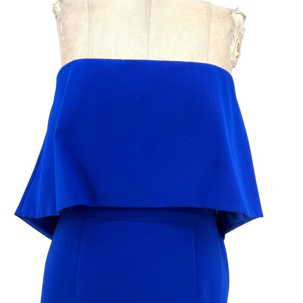 Jay Godfrey Cobalt Blue Viola‎ Dress Strapless Ruffle Detail Mini Size US 4 - Picture 3 of 12
